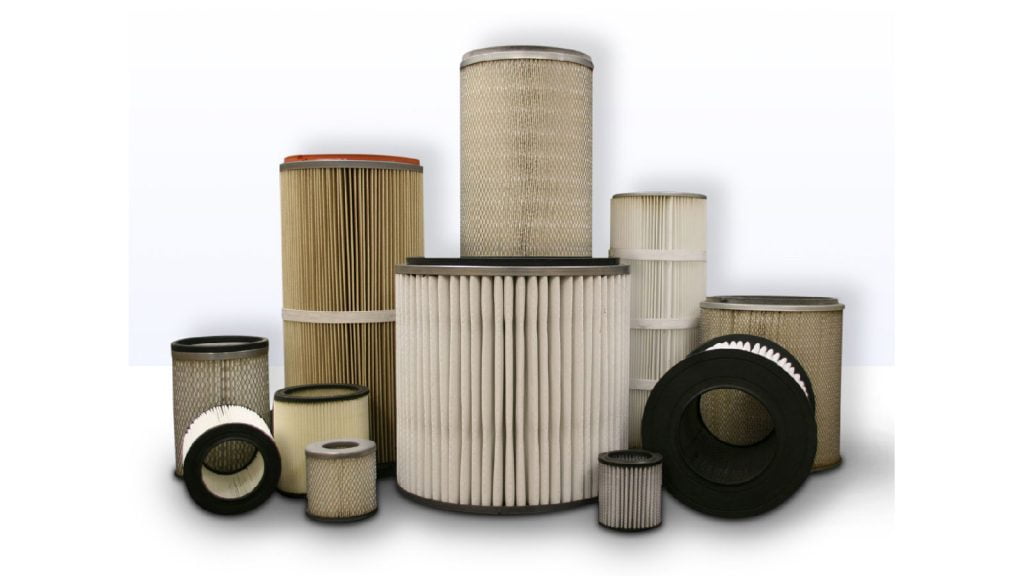 A picture of multiple cleaned industrial air filters
